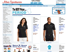 Tablet Screenshot of alinasportswear.com